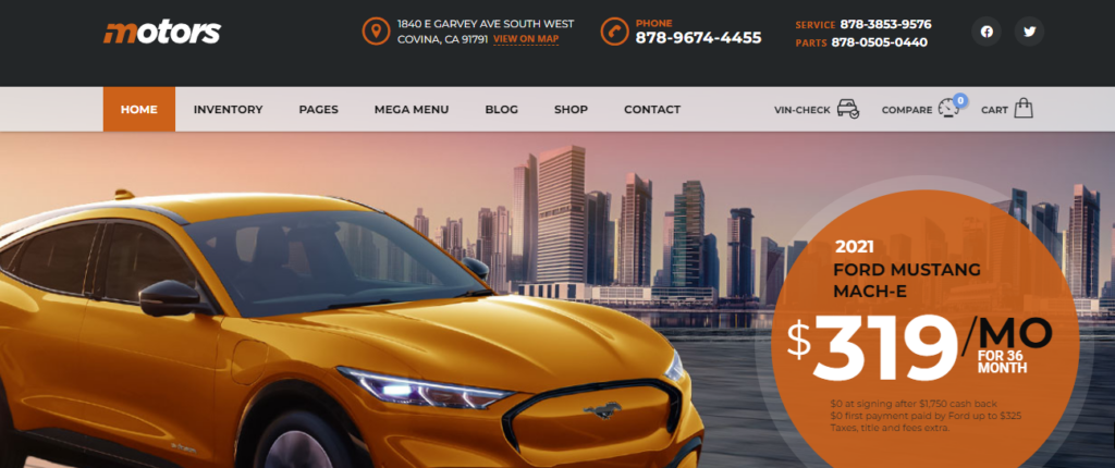 Best WordPress Car Dealer Themes for Automotive Sales - Motors
